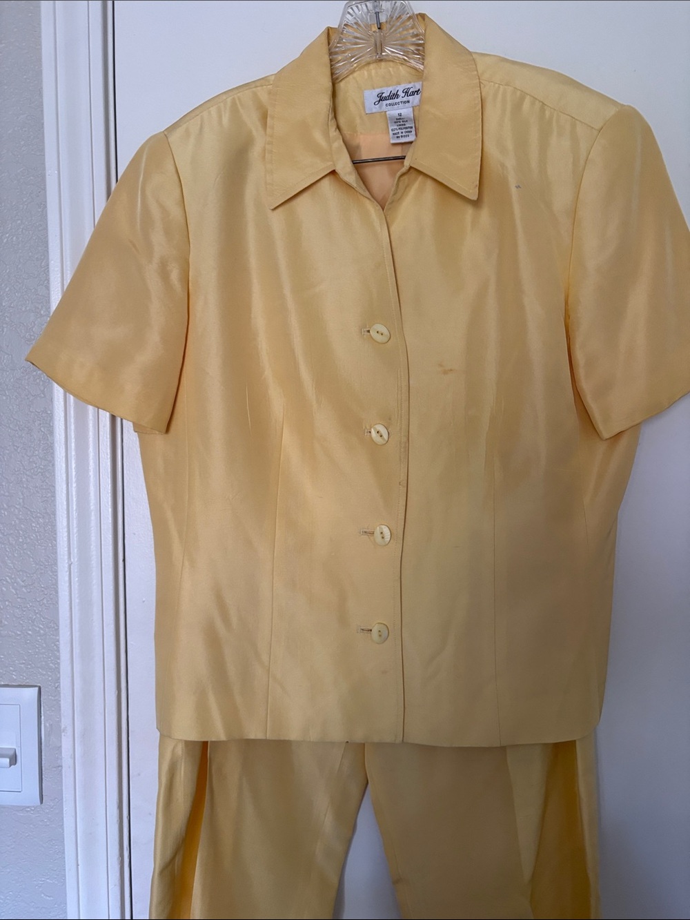 Judith Hart Women's Short Sleeve Yellow Suit